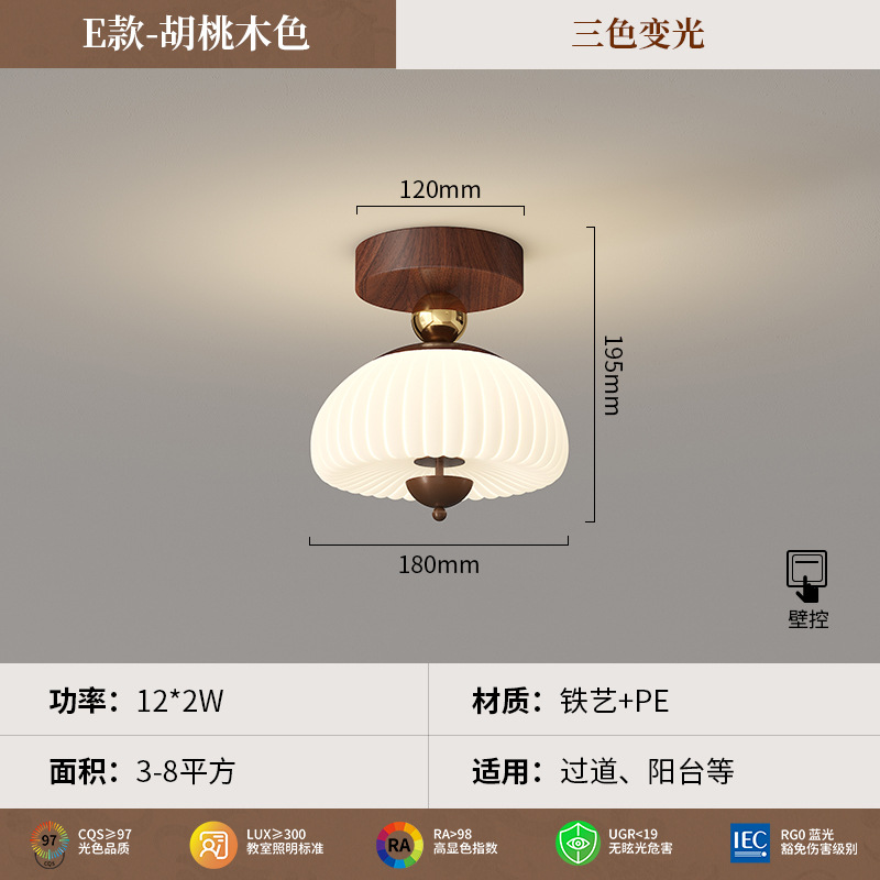 Luces de pasillo, luces de techo de vidrio de estilo antiguo, pasillos, pasillos, pasillos, pasillos, luces de dormitorio, candelabros, luces decorativas de estilo crema francés