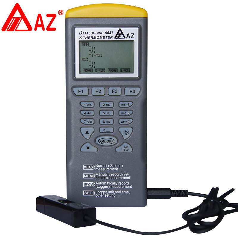 台湾衡欣AZ9681/9682热电偶温度记录仪接触式温度计储存式温度表