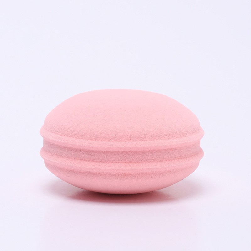 Fábrica personalizada macarón huevo de maquillaje hidrofílico no látex esponja de maquillaje PU no comer polvo, huevo de maquillaje seco y húmedo de doble uso