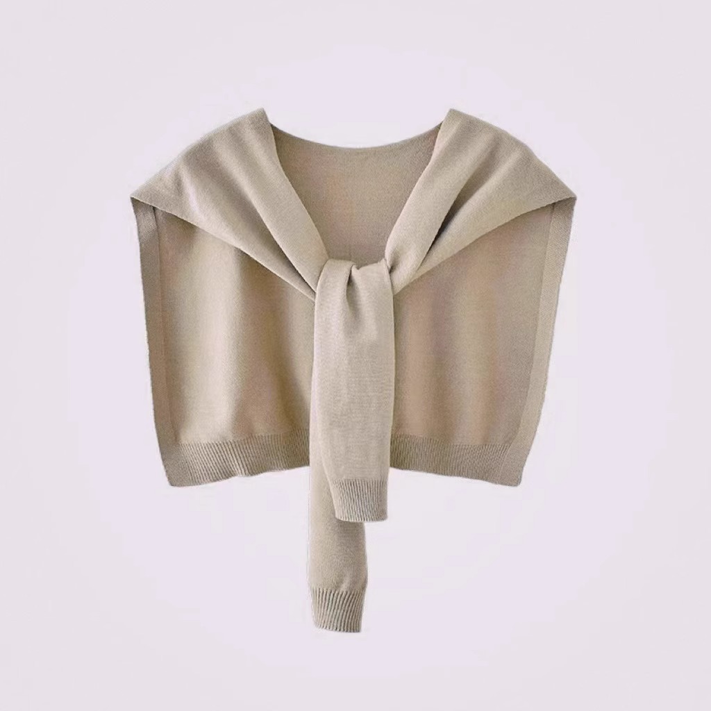 Pequeña capa de punto para mujeres de verano con primavera y otoño nuevo cardigan protector solar hombro delgado capa roja elegante