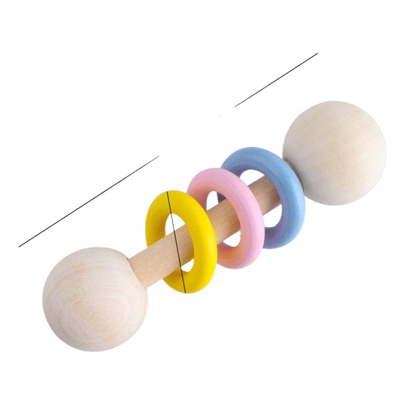 Creativo nuevo juguete de los niños mordedor de madera bebé de mano sonajero infantil juguete educativo interactivo mordedor palo