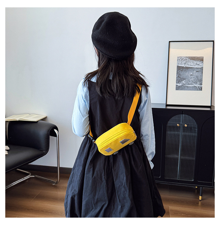 Niños Lienzo Color Sólido Lindo Hilo De Coser Cuadrado Cremallera Bolsas De Hombro display picture 10