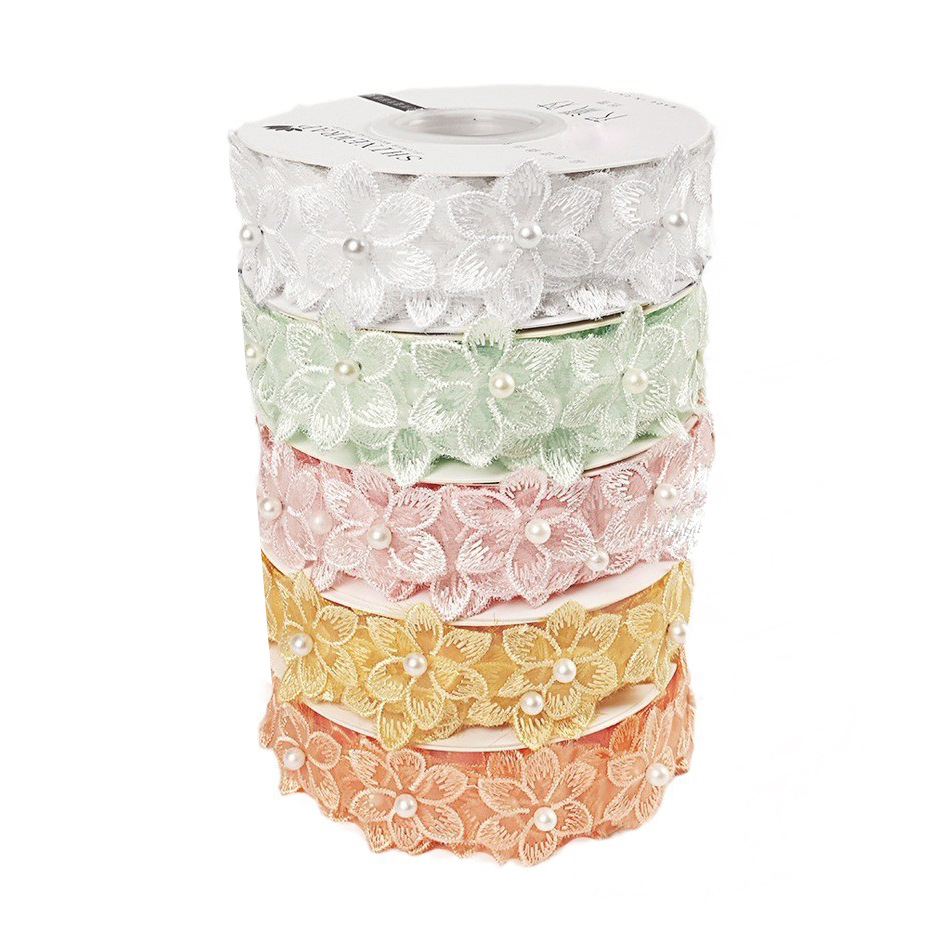 Brillante Qixi día de San Valentín cintas de colores acessorios de encaje tridimensional envases de flores cintas de pastel cintas