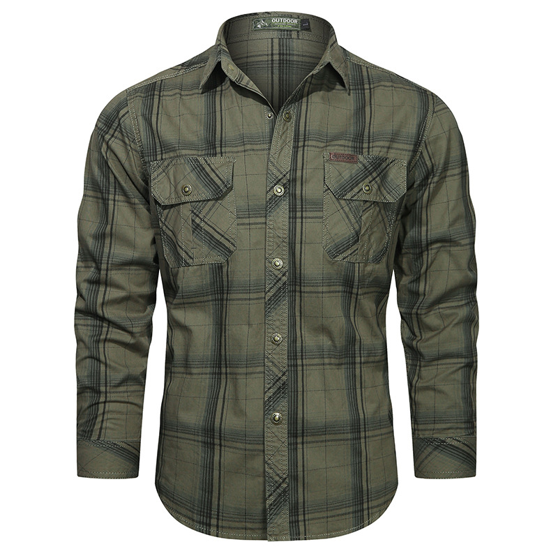 Aliexpress 2022 nueva camisa casual de hombre de otoño de algodón a cuadros camisa de manga larga ropa de abrigo grande para hombres