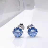 1CT * 2 сапфировый синий розовый цвет стерлингового серебра муассанитовые серьги сверхтест Дрель Ручка трансграничная TK для в наличии
