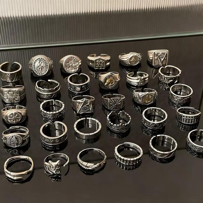 Men's Rings with a Niche High-End Feel, Copper Electroplated Rings, Vintage Cross, Möbius Design, Cross-Border Wholesale in Stock