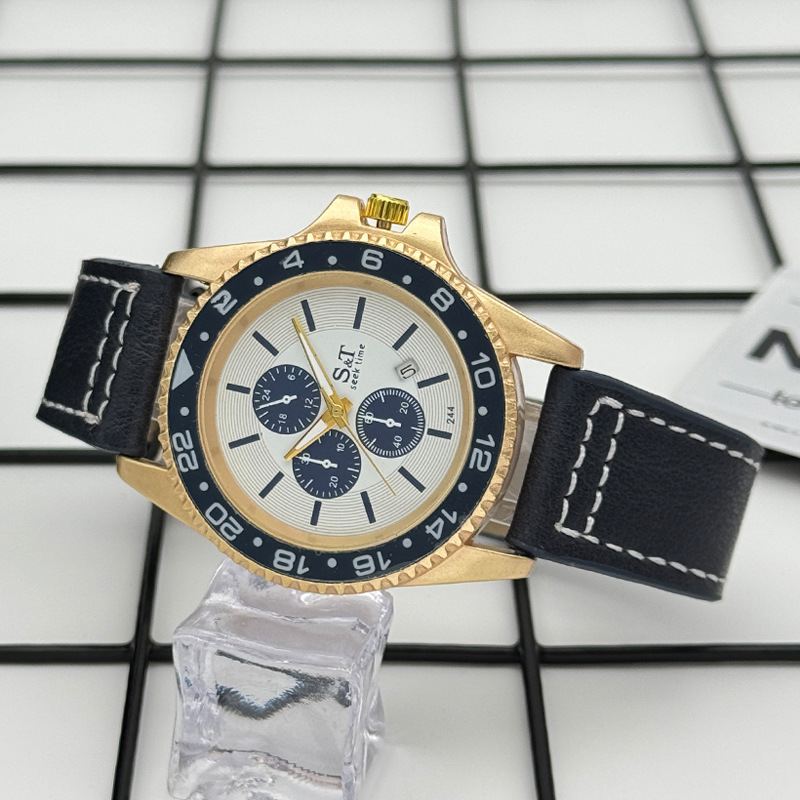 国境を越えた外国貿易新しいファッションビジネストレンドメンズ腕時計カレンダーカジュアル三眼学生クォーツ時計メンズ卸売