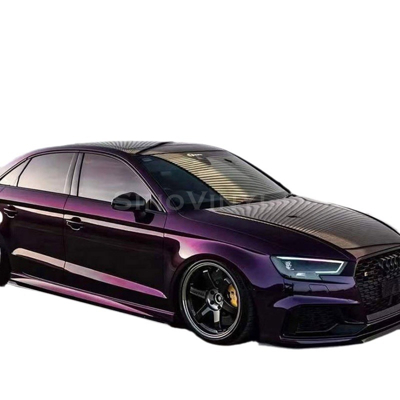 Carlake pintura superficie metal coche color cambiante película PET no naranja cáscara grano dragón rojo sangre película GT plata película