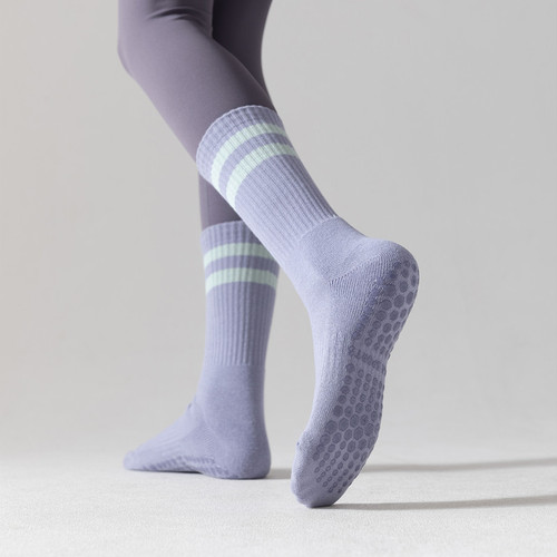 Thickened terry yoga socks silicone non-slip women's mid-calf socks pure cotton indoor fitness Pilates professional sports socks