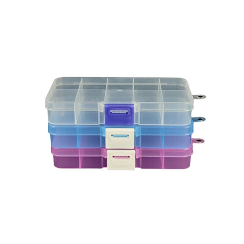Fixed ten-compartment transparent storage box, fixed jewelry transparent loose beads, electronic accessories, button beading plastic box