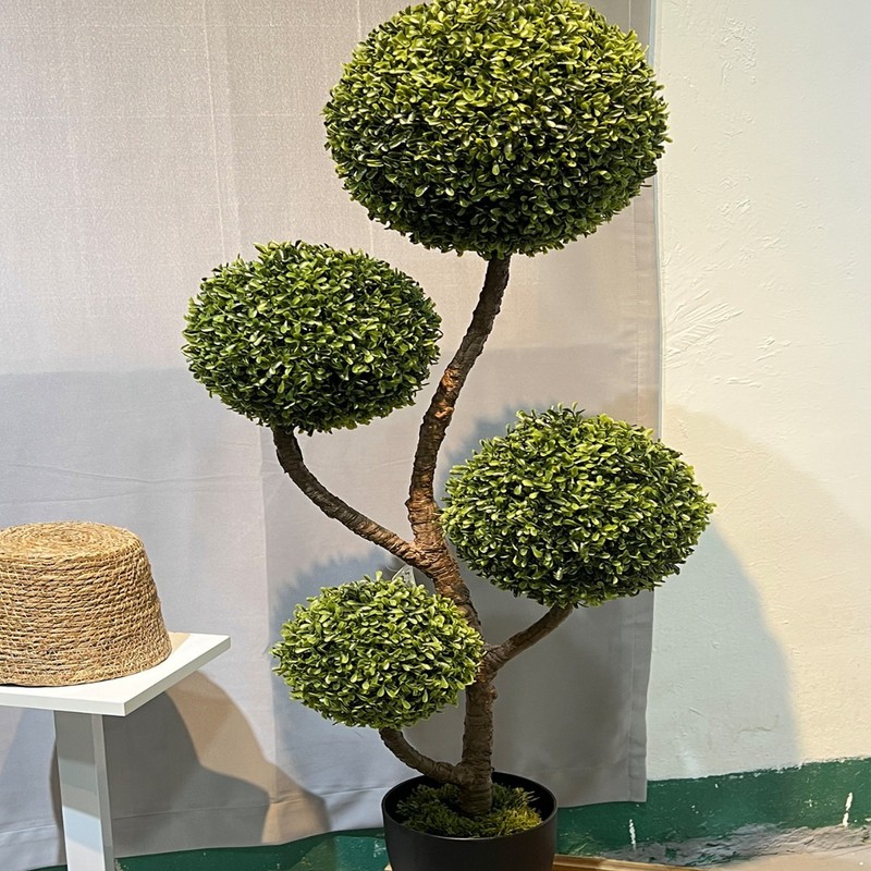 仿真绿植球形植物高度轻奢落地盆栽米兰球假树摆件装饰|undefined