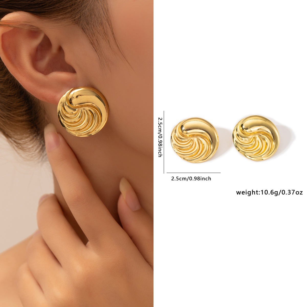 Pendientes de acero de titanio transfronterizos para mujer, lujo ligero, sentido de alta gama, temperamento retro de nicho, pendientes que no se desvanece, pendientes de todo fósforo al por mayor