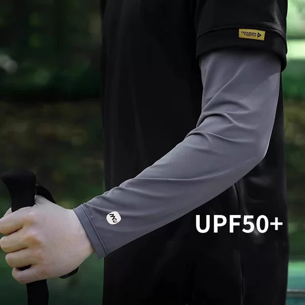 Summer Sun Protection Sleeves for Men, Outdoor Cycling Sports Arm Sleeves, Men's Ice Silk Cool Breathable Ice Sleeves