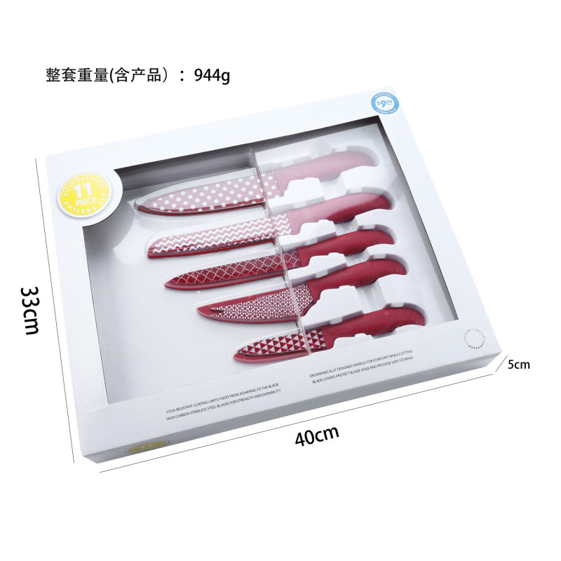 Cuchillo de regalo de comercio exterior personalizado cuchillo de cocinero doméstico cuchillo de frutas con cuchillo caja de regalo de seis piezas