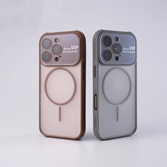 适用iPhone17ProMax手机壳大视窗磁吸肤感磨砂苹果15防摔保护套16