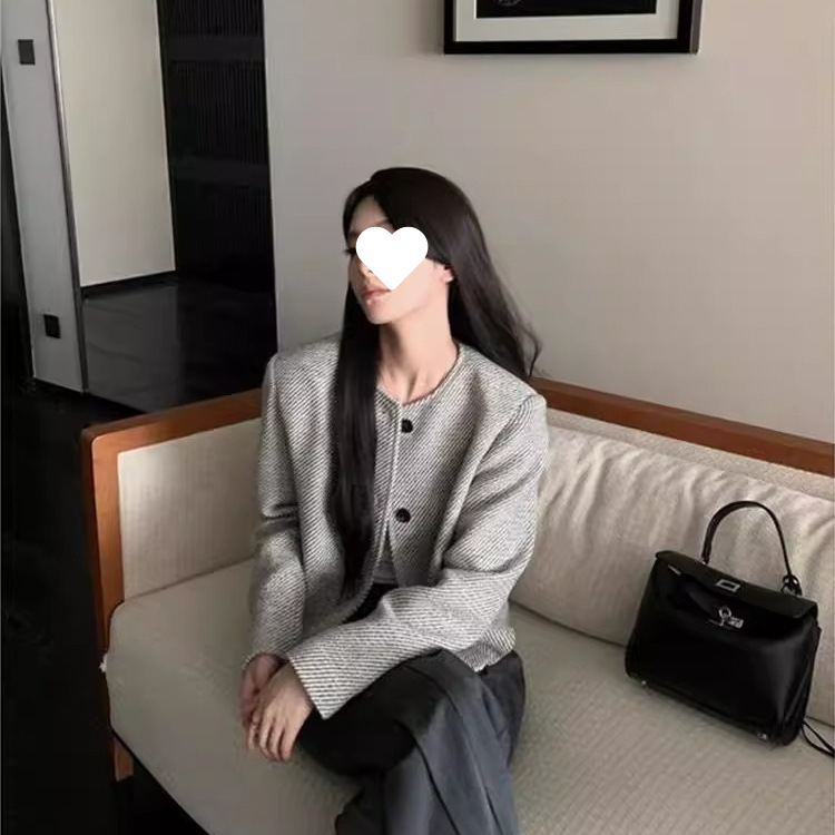 复古小香风外套女春秋高级感名媛千金小个子休闲显瘦短款上衣开衫|undefined