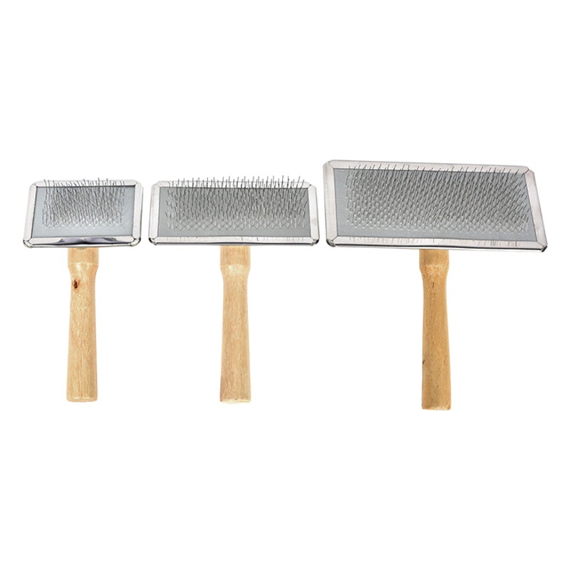 Suministros para mascotas perro peine mango de madera para mascotas aguja peine gato perro cepillo de pelo pequeño y mediano perro cepillo en stock venta al por mayor