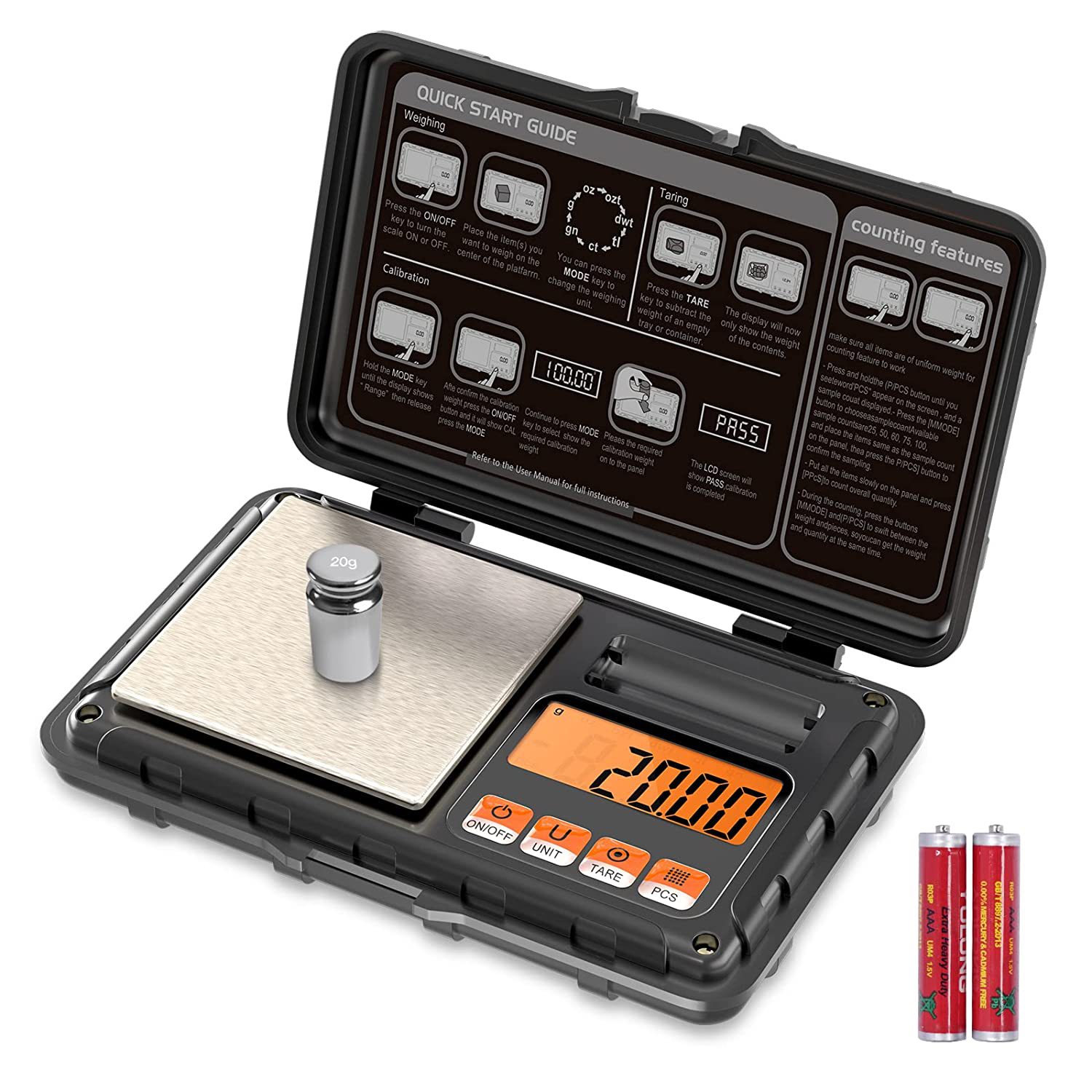 高精度小型电子珠宝秤家用便携式工具盒珠宝称迷你电子口袋克重称