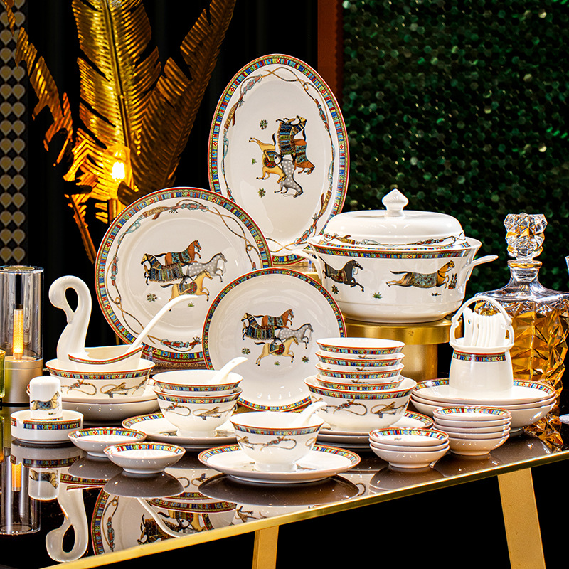 Jingdezhen Bowl And Plate Tableware Set Event Gift Household Ceramic...