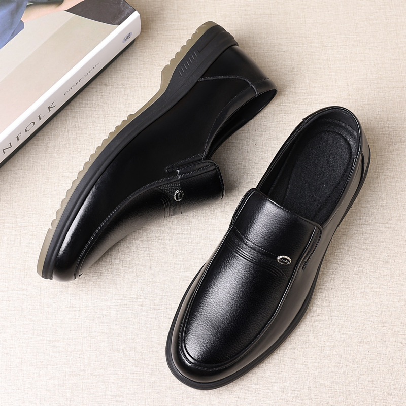 Men's Formal Leather Slip-on Loafers, Comfortable Soft Sole Shoes_voghion.com