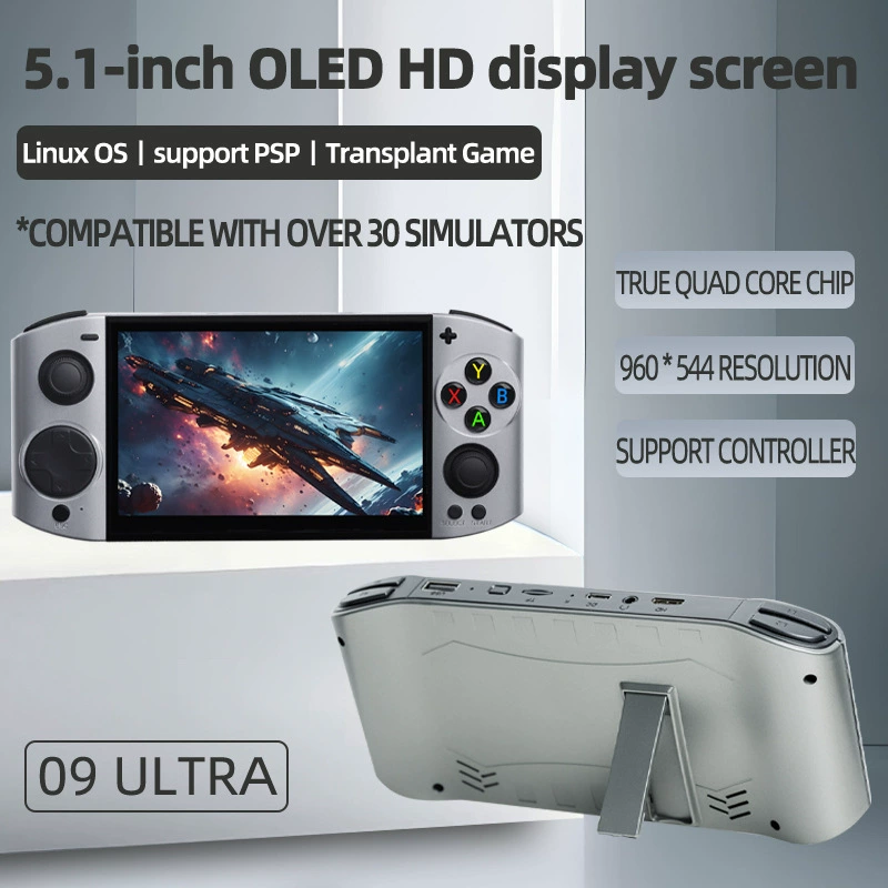 Новая портативная игровая консоль 09 Ultra, ретро-стиль, высокоразрешимый экран, система LINUX, PSP с открытым исходным кодом
