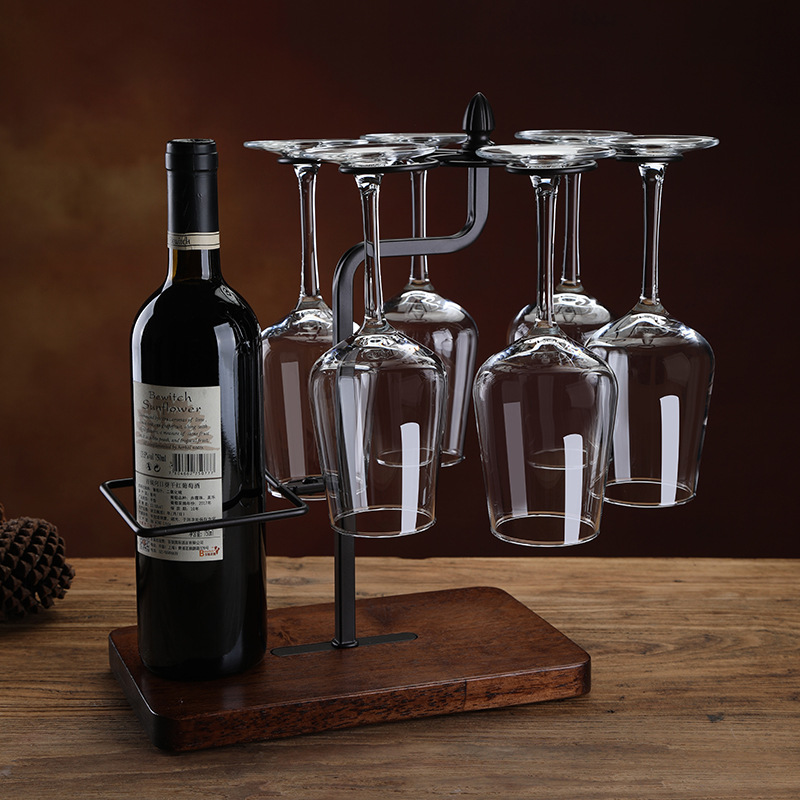 Creative wine cup holder upside down hanging household wine cabinet decoration European-style solid wood cup holder goblet cup holder