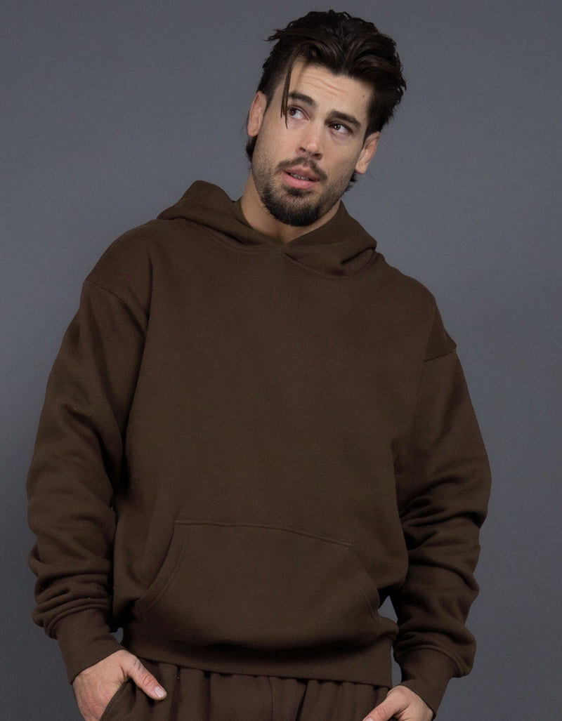 Nuova felpa con cappuccio nera da 400 g, per uomo e donna, con spalle cadenti, oversize, foderata in pile, spessa e calda, unisex, invernale_voghion.com
