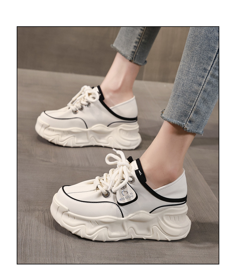 Giày sneaker nữ đế dày tăng chiều cao, form slip-on tiện lợi, đế bánh xốp mềm — màu be chi tiết 15