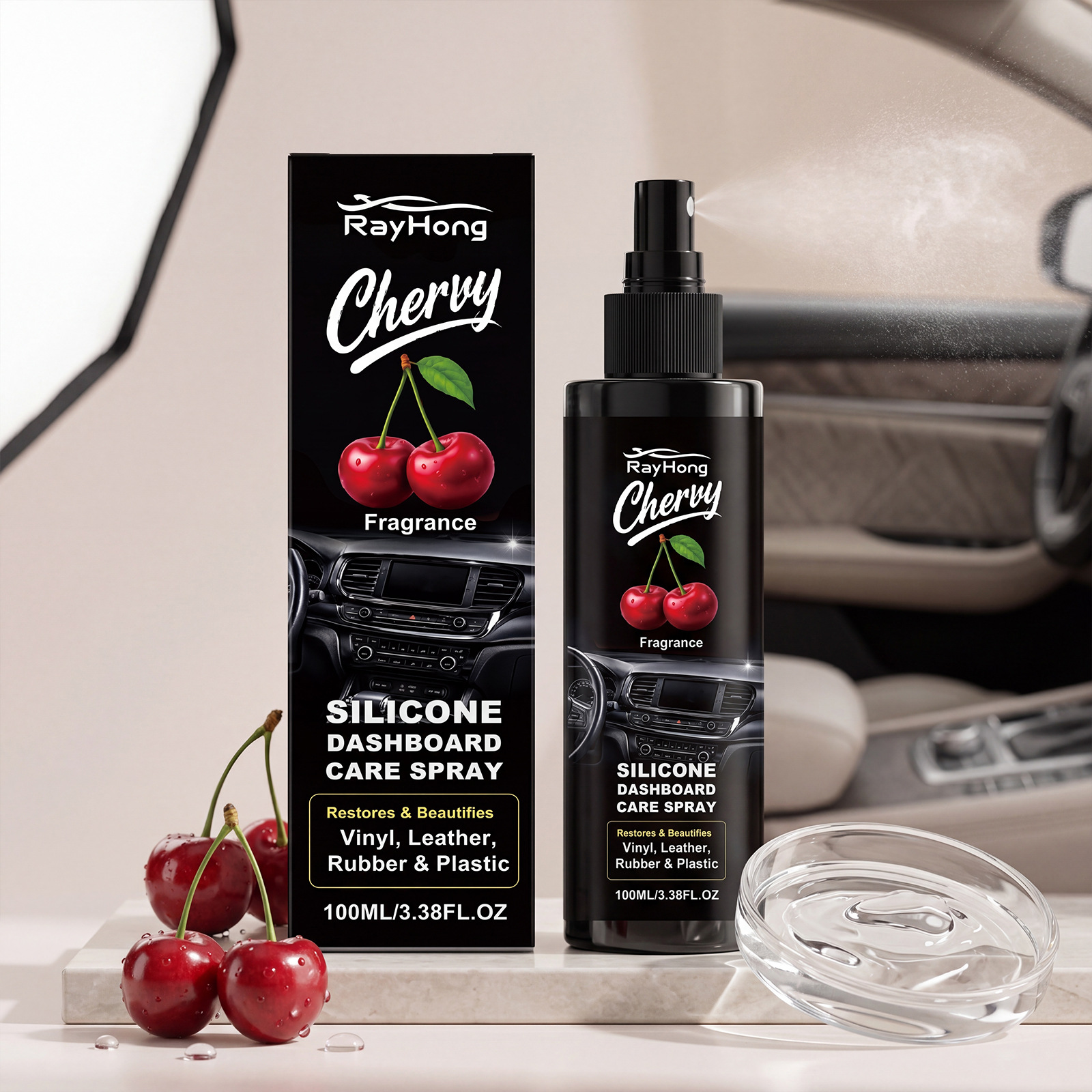 Rayhong Silicone Dashboard Care Spray Car and Motorcycle Dashboard Plastic Body Refurbishment and Maintenance