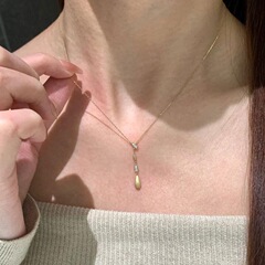轻奢法式复古简约拉丝镶钻流苏水滴项链高级感精致百搭时尚锁骨链