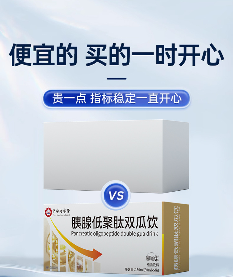 Pancreatic Oligopeptide Dual Melon Drink 150ml Concentrated Plant Extract with Mulberry Leaf and Bitter Melon Peptide 5 Bags per Box overview