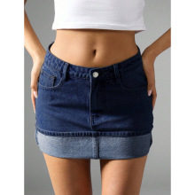 A 72424 Stretch Cuffed Denim Skirt ��������ţ��ȹ�羳��