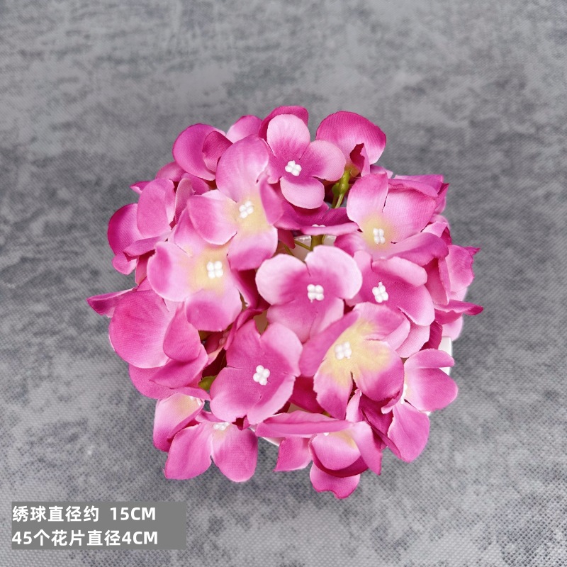 Simulación de 45 piezas de hortenida 15CM flores decorativas para el hogar arreglos de flores decorativos de boda tela de seda transfronteriza adornos falsos flores al por mayor
