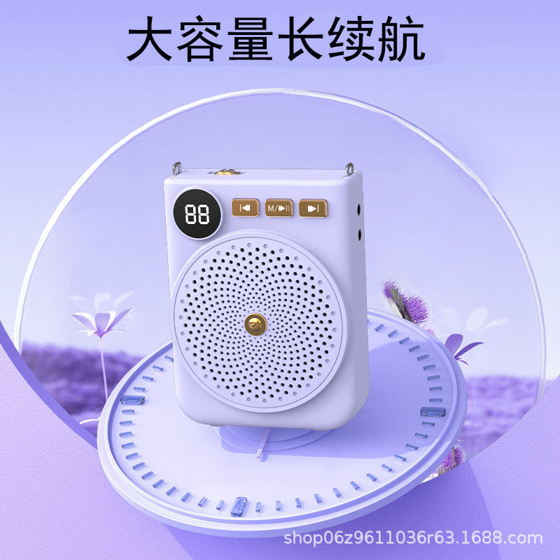 新型携帯小蜂ブルートゥーススクリーン顕拡声器先生教育ガイドの叫び器カードuディスクプレーヤー|undefined