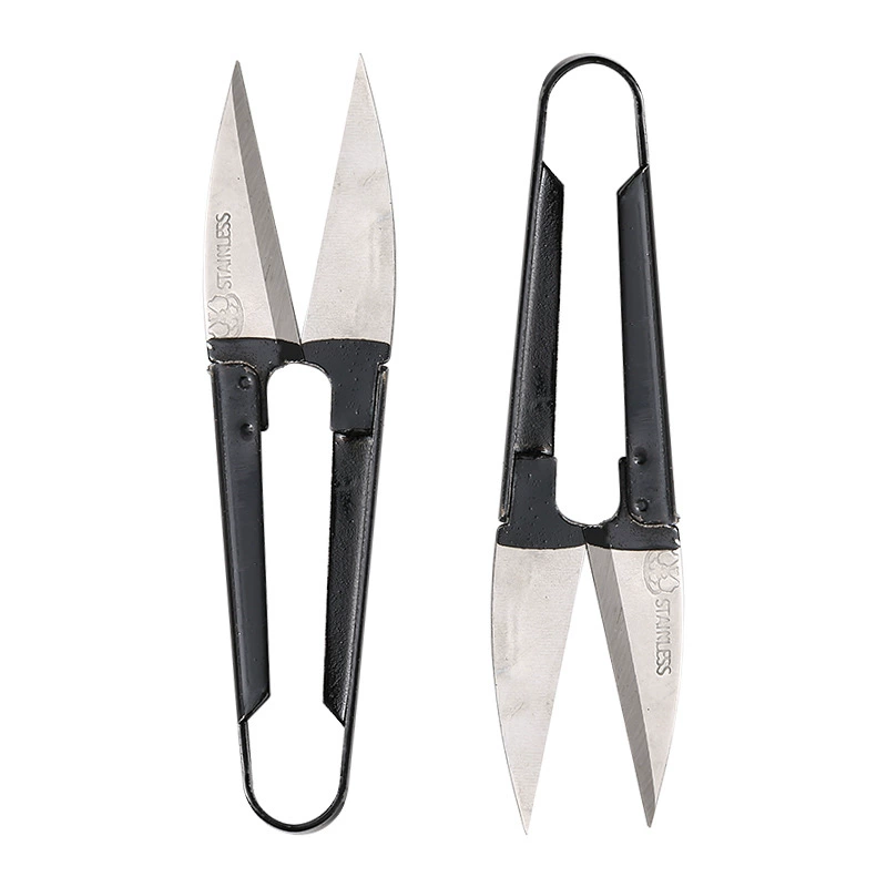 Черный ручка из марганцевой стали U-образный маленький стрижка пряжи дома ручной вышивкой крестом