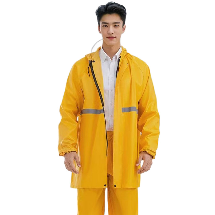 Comercio exterior exportación transfronteriza espesa tela de oxford chaqueta de lluvia dividida pantalones de lluvia procesamiento de lluvia tormentosa reflejante personalizada chaqueta de agua de protección laboral