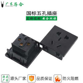 二三插5孔新能源接地宝50x50大五孔光伏逆变器组件办公国标插座