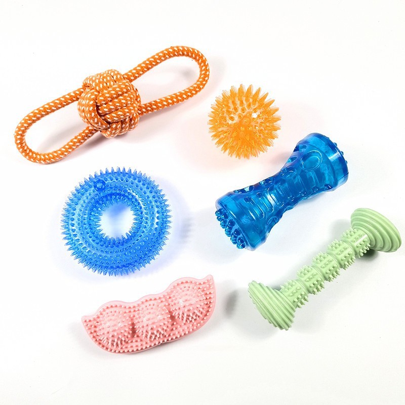 Amazon juguetes para mascotas traje de limpieza de sonido juguetes para perros 6-piece set fabricante en stock juguetes para perros