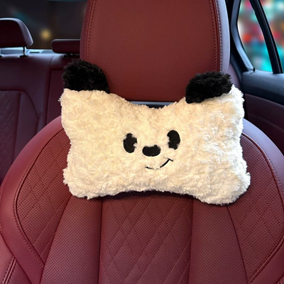 Car Headrest, Neck Pillow, Creative and Cute Female Driver's Driving Lumbar Support, a Pair of Car Pillows, Car Seat Pillows (Headrest) - bear-plush-headrest-single