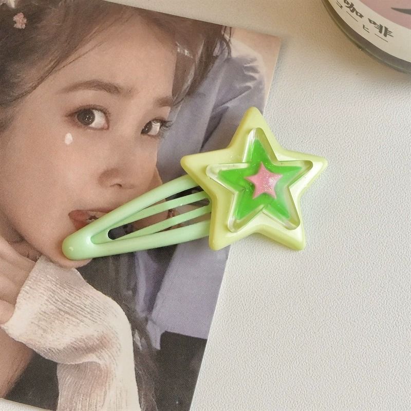 2025新款多巴胺星星发夹女侧边刘海小夹子甜美夏日黄色头饰可爱|undefined