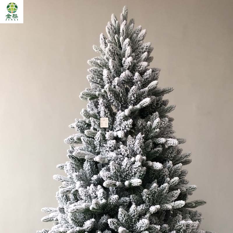 1.8m混合植绒跨境欧美商场装饰圣诞树厂家直供定制规格加密铁底座详情图3