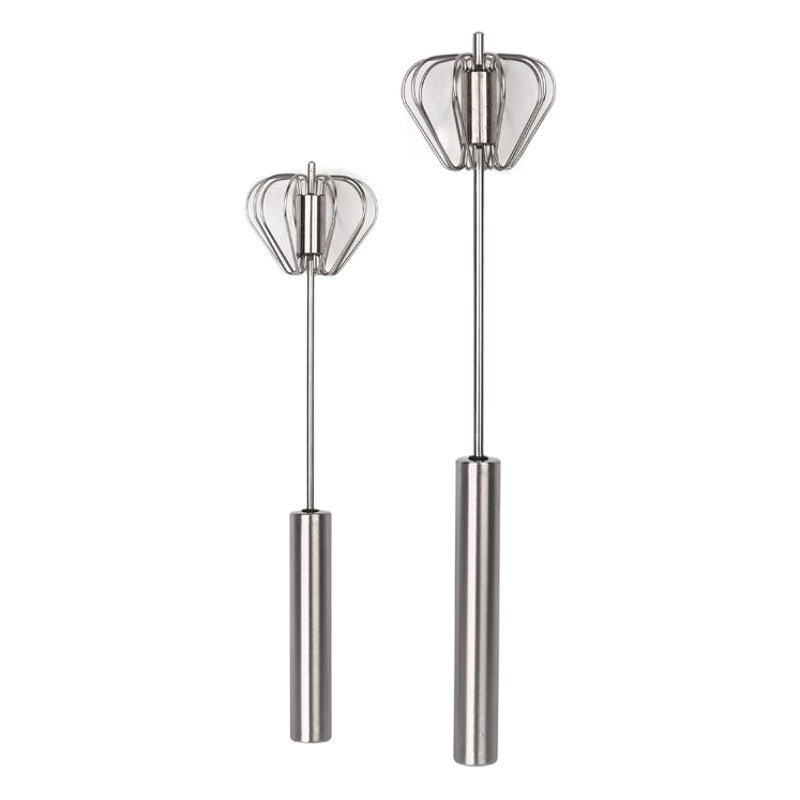Stainless Steel Semi-Automatic Egg Beater Rotating Cream Egg Mixer Household Manual Egg Beater Baking Tool
