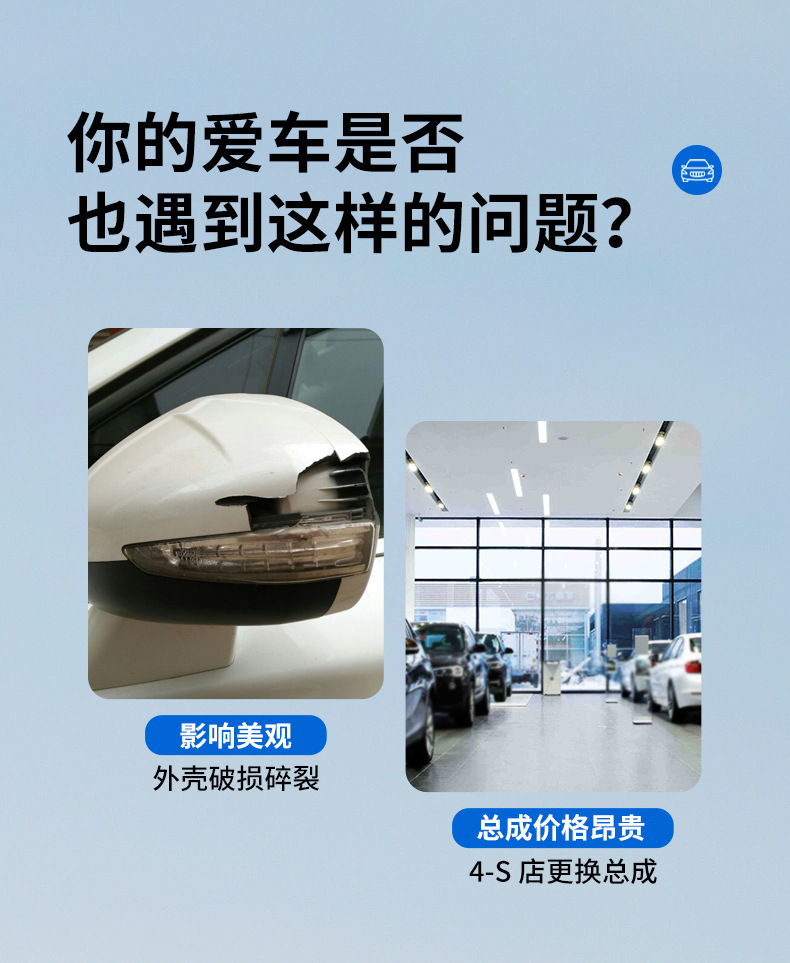 Applicable to Tesla model3modely rear mirror housing rear view mirror assembly rear shell bottom shell lower shell lens
