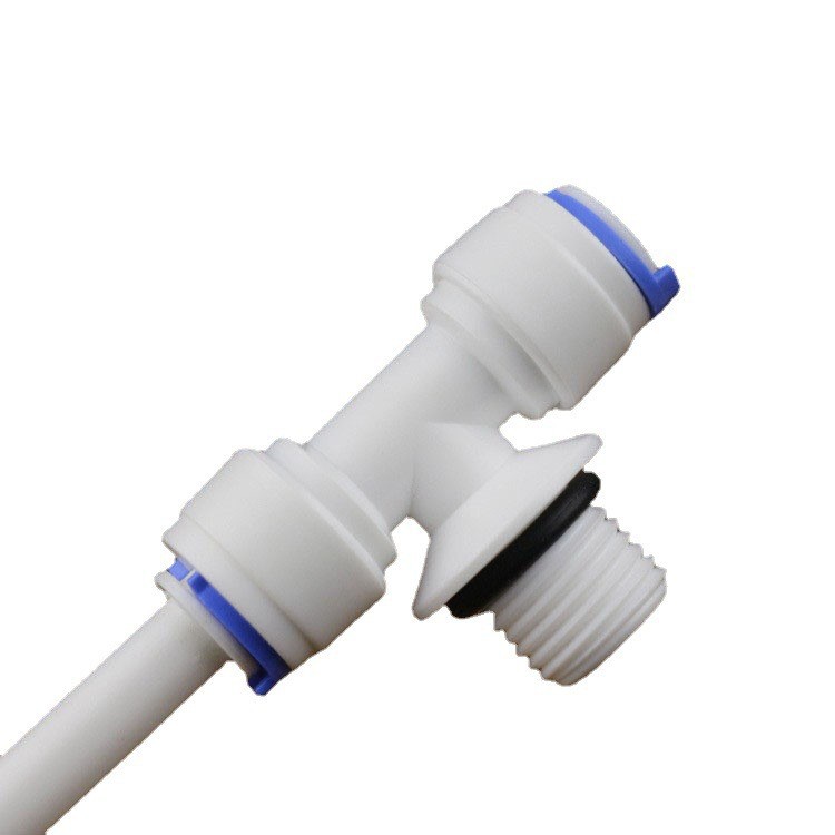 Venta al por mayor purificador de agua de alta calidad enchufe 2 puntos conector de enchufe rápido dos puntos dientes vuelta 2 puntos tubo tee 6044 más anillo de sello