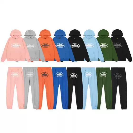 Cross-Border Corteiz Alcatraz Hooded Sweatshirt Street Hip-Hop Skateboard Sports Suit Casual Fleece Sweatpants Trendy
