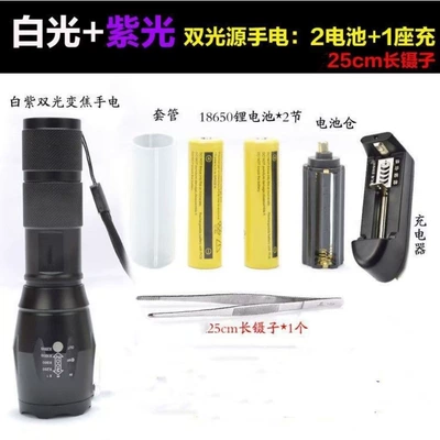 scorpions, rechargeable UV flashlight – UV fənərlər - model-b-9800mah-scorpion-lamp-with-2-batteries-1-charger-and-clip