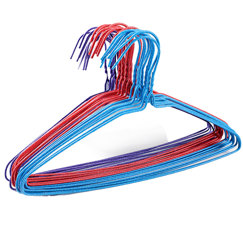 Household Children's Dual-Use Plastic-Coated Clothes Hanger Storage, Non-Slip Iron Thickened Drying Rack for Hanging Clothes