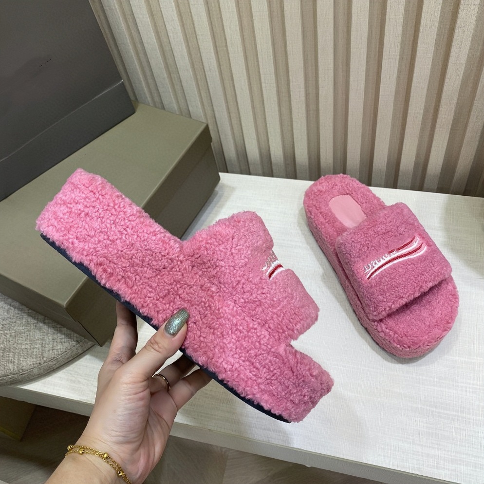 양모 두꺼운 바닥 핑크