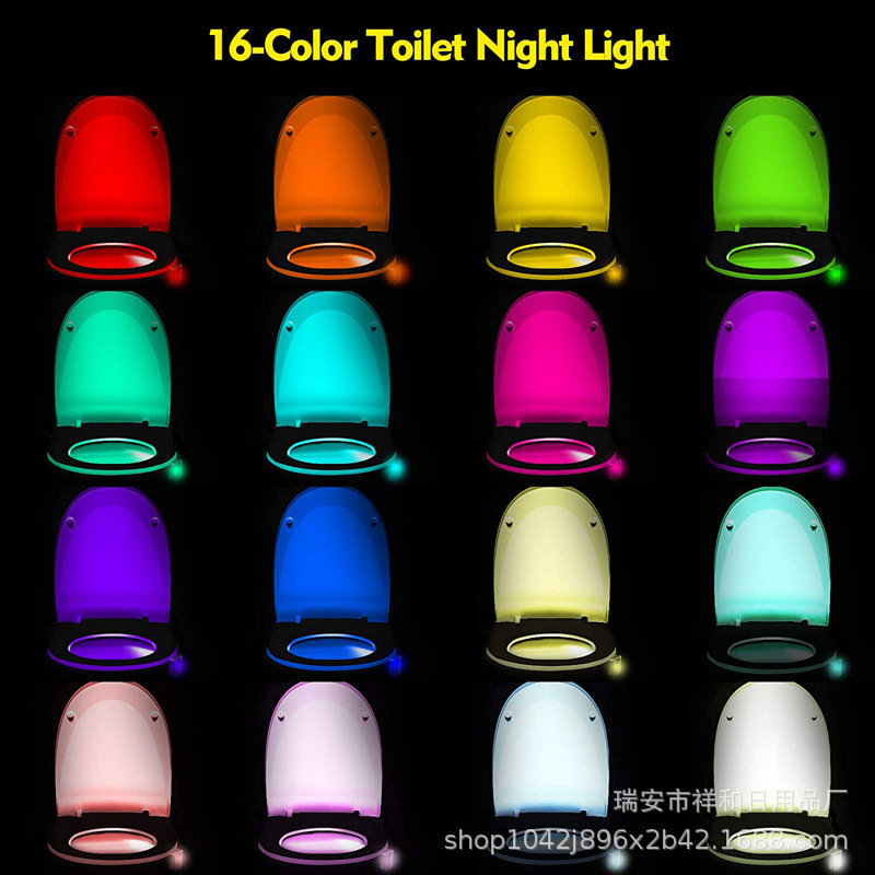 新商品創意便器感応灯掛式人体トイレ感応便器蓋灯ledタンス8色16小夜灯|undefined