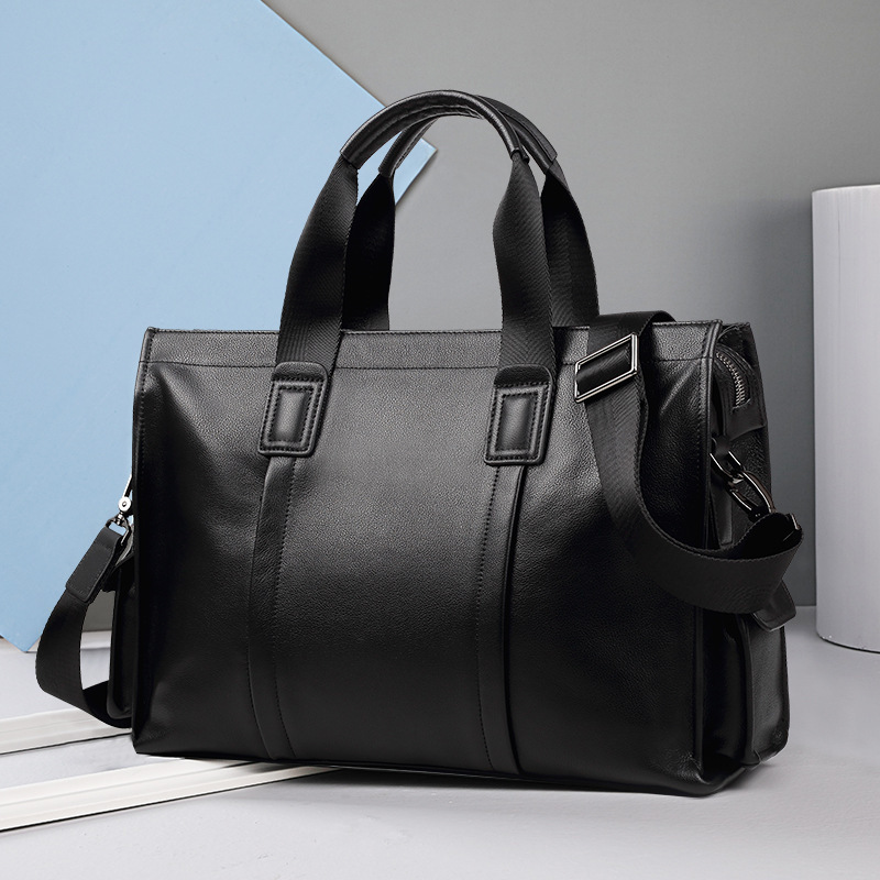 New Style Genuine Leather Men's Bag, Simple and Casual Men's Briefcase, First-Layer Cowhide Computer Bag, Large Capacity Men's Handbag New Style Genuine Leather Men's Bag, Simple and Casual Men's Briefcase, First-Layer Cowhide Computer Bag, Large Capacity Men's Handbag